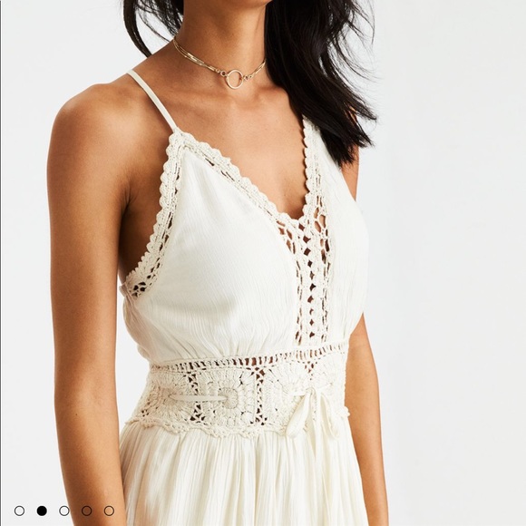 New American Eagle Cream Crochet Romper - XSmall - Picture 2 of 6